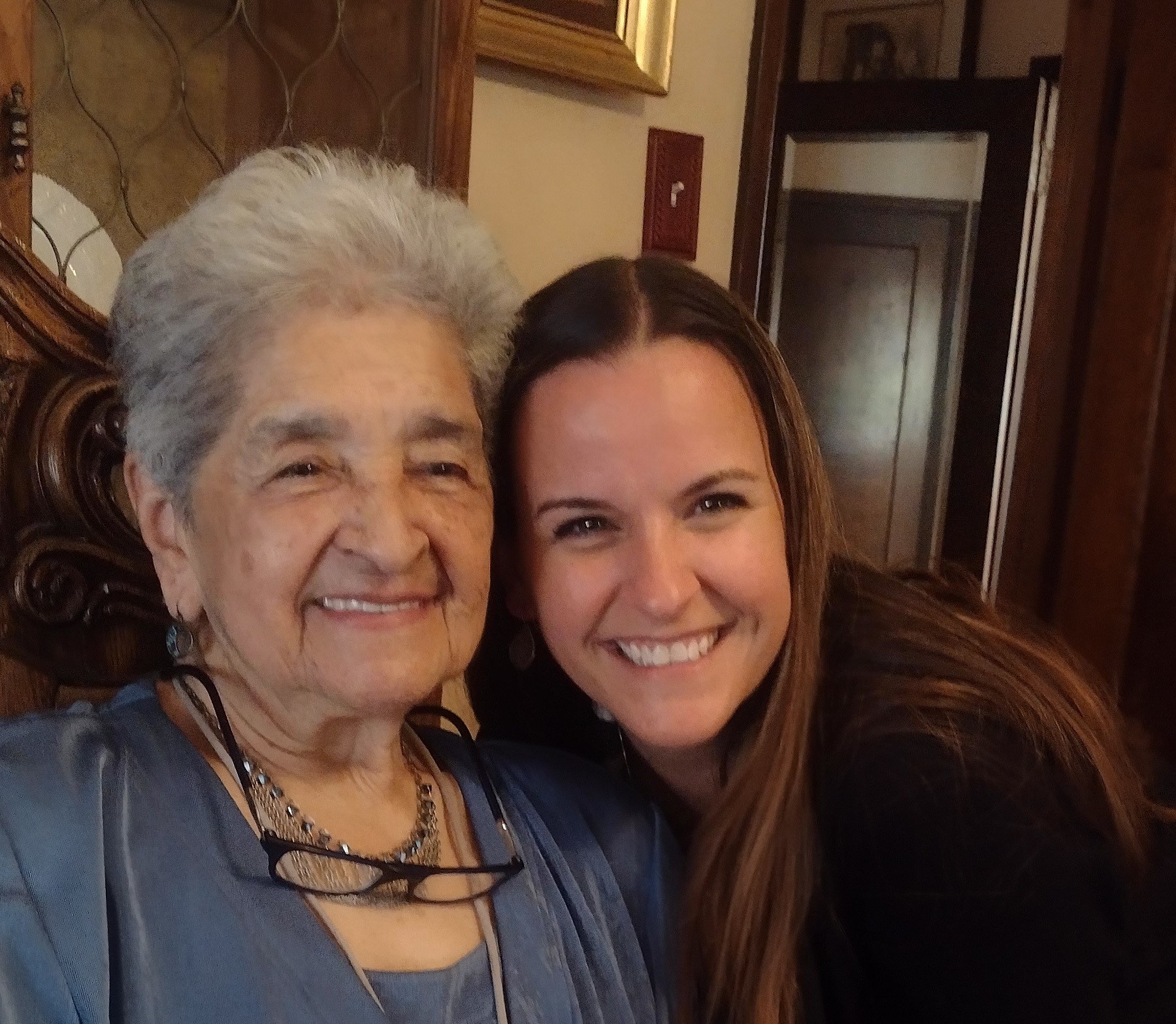 Irma with Eileen following the enthusiastic hand-delivery of her book