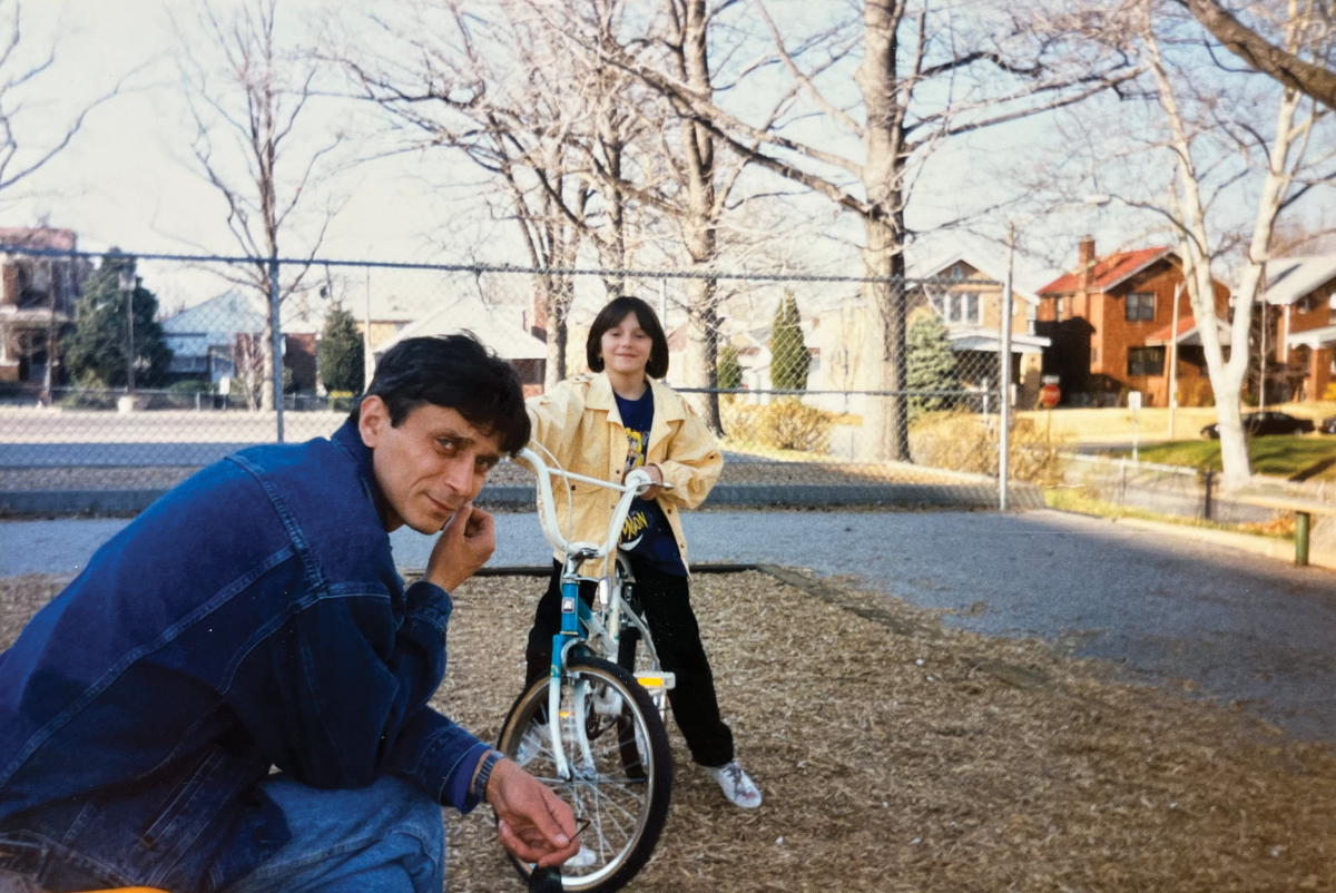 A young Ajla with her father, Emir.